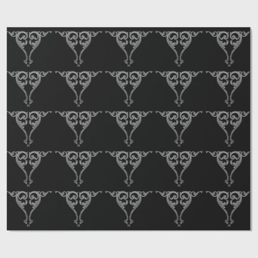 Elegant Goth Swirl Design Geschenkpapier (Flach)