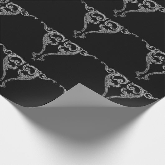 Elegant Goth Swirl Design Geschenkpapier (Ecke)
