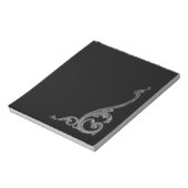 Elegant Goth Swirl Design Notizblock (Rotiert)