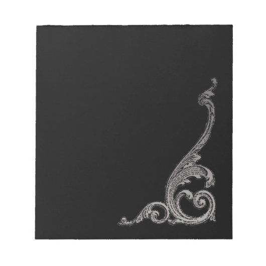 Elegant Goth Swirl Design Notizblock (Vorderseite)