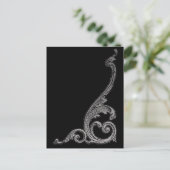 Elegant Goth Swirl Design Postkarte (Stehend Vorderseite)