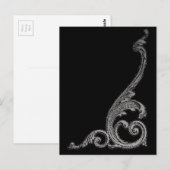Elegant Goth Swirl Design Postkarte (Vorne/Hinten)