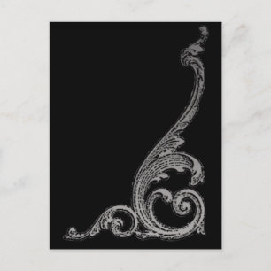 Elegant Goth Swirl Design Postkarte