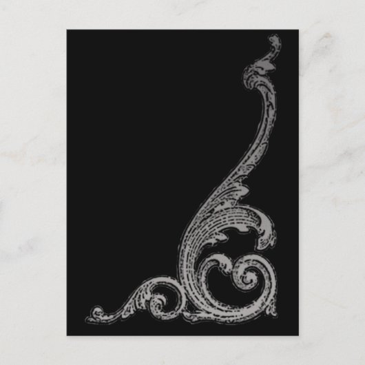 Elegant Goth Swirl Design Postkarte (Vorderseite)