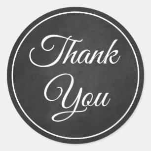 Elegant Goth Vintag Chalkboard Black Danke Runder Aufkleber
