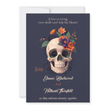 Elegant Gothic 3D Blumenschädel Hochzeit