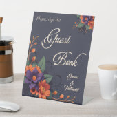Elegant Gothic 3D Floral Sign Gästebuch Hochzeit Sockelschild (In SItu)