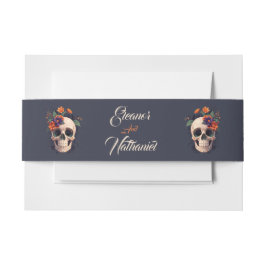 Elegant Gothic 3D Floral Skull Einladungsbanderole