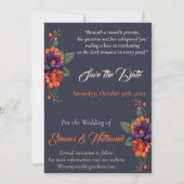 Elegant Gothic 3D Floral Skull Save the Date Einladung (Rückseite)