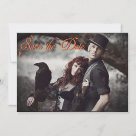 Elegant Gothic 3D Floral Skull Save the Date Einladung