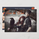 Elegant Gothic 3D Floral Skull Save the Date Einladung (Vorne/Hinten)