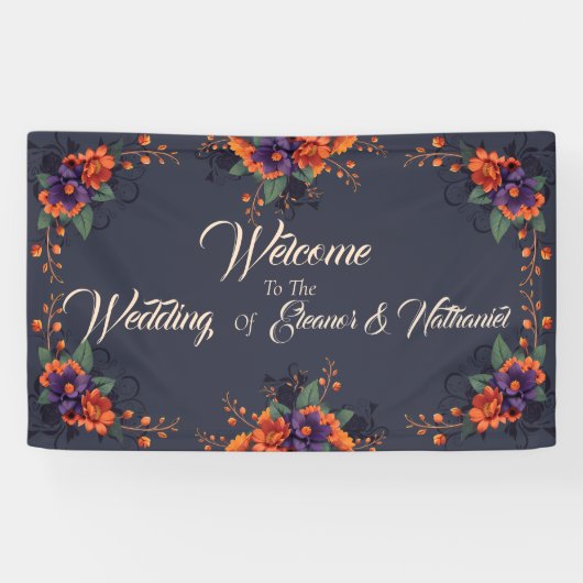 Elegant Gothic 3D Floral Wedding Banner (Horizontal)