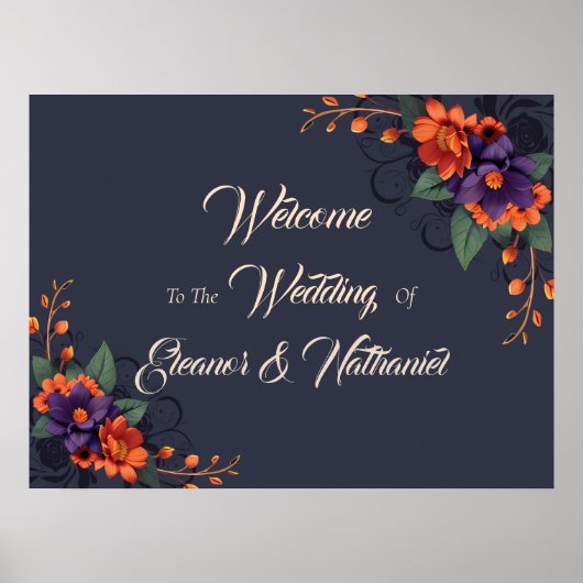 Elegant Gothic 3D Floral Wedding Poster (Vorne)