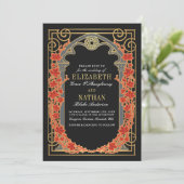 Elegant Gothic Autumn Cathedral Frame Wedding  Einladung (Stehend Vorderseite)