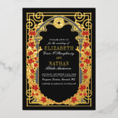 Elegant Gothic Autumn Cathedral Frame Wedding  Folieneinladung (Vorderseite)