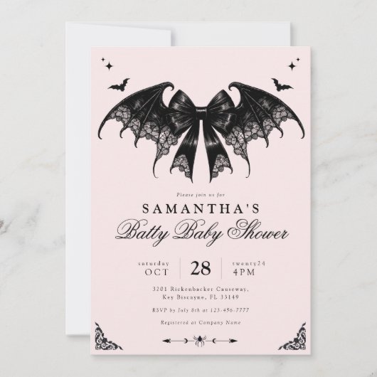 Elegant Gothic Baby Shower Einladung (Vorderseite)