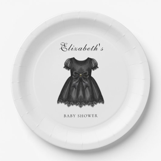 Elegant Gothic Baby Shower Pappteller (Vorderseite)