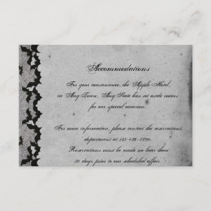 Elegant Gothic Bat Lace Posh Wedding Insert