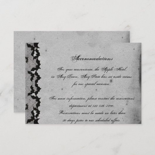 Elegant Gothic Bat Lace Posh Wedding Insert (Vorne/Hinten)