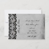 Elegant Gothic Bat Lace Posh Wedding Save the Date (Vorderseite)