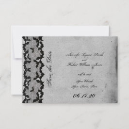 Elegant Gothic Bat Lace Posh Wedding Save the Date
