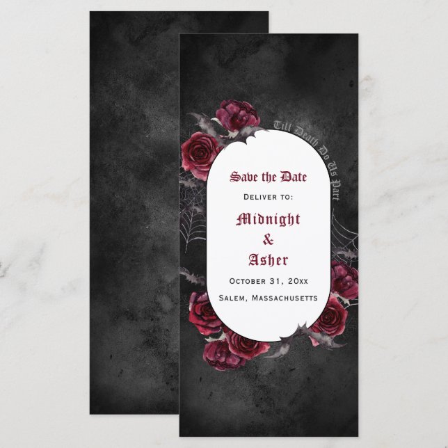 Elegant Gothic bis Tode machen uns Save the Date T (Vorne/Hinten)