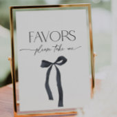 Elegant Gothic Black Bow einen Gefallen nehmen Sockelschild