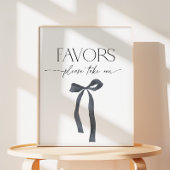 Elegant Gothic Black Bow einen Gefallen nehmen Sockelschild