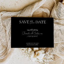 Elegant Gothic Black Save the Date Einladung