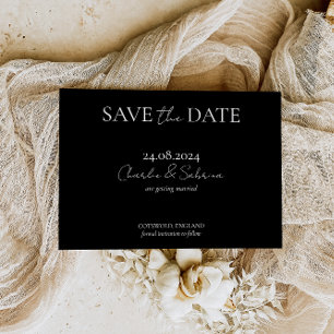 Elegant Gothic Black Save the Date Einladung