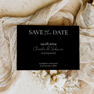 Elegant Gothic Black Save the Date Einladung