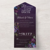 Elegant Gothic Dark Blume All In One Einladung (Innen Boden)