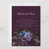 Elegant Gothic Dark Blume Wedding Einladung (Vorderseite)