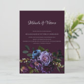 Elegant Gothic Dark Blume Wedding Einladung (Stehend Vorderseite)