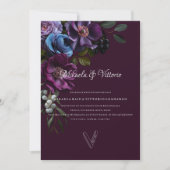 Elegant Gothic Dark Blume Wedding Einladung (Vorderseite)