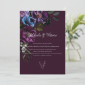 Elegant Gothic Dark Blume Wedding Einladung (Stehend Vorderseite)