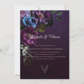 Elegant Gothic Dark Blume Wedding Einladung (Vorderseite)