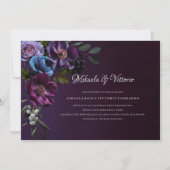 Elegant Gothic Dark Blume Wedding Einladung (Vorderseite)
