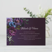 Elegant Gothic Dark Blume Wedding Einladung (Stehend Vorderseite)