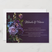 Elegant Gothic Dark Blume Wedding Einladung (Vorderseite)