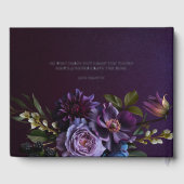 Elegant Gothic Dark Blume Wedding Gästebuch (Rückseite)