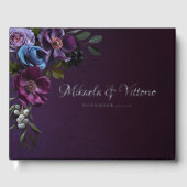 Elegant Gothic Dark Blume Wedding Gästebuch (Vorderseite)