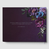 Elegant Gothic Dark Blume Wedding Gästebuch (Rückseite)