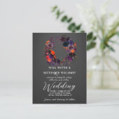 Elegant Gothic Dark Floral Foto QRC Wedding Postkarte (Stehend Vorderseite)