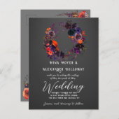 Elegant Gothic Dark Floral Foto QRC Wedding Postkarte (Vorne/Hinten)