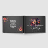 Elegant Gothic Dark Floral Foto Wedding Gästebuch (Voll)