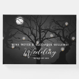 Elegant Gothic Dark Forest Foto Hochzeit Gästebuch