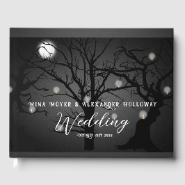 Elegant Gothic Dark Forest Foto Hochzeit Gästebuch