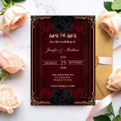 Elegant Gothic Dark Romance Wedding Save the Date Einladung