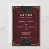 Elegant Gothic Dark Romance Wedding Save the Date Einladung (Vorderseite)